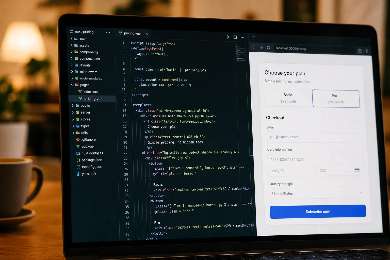 Use Cursor with a Nuxt SaaS starter kit to scaffold routes, auth, billing, i18n, emails, admin, and more so you can ship a paid product fast.