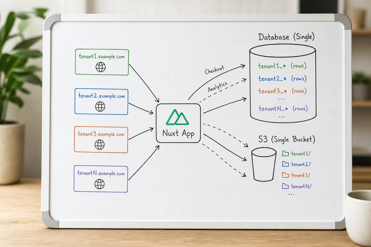 A practical guide to nuxt multi-tenant SaaS design. Learn viable routing, shared-DB isolation, billing, and testing patterns that scale without surprises.
